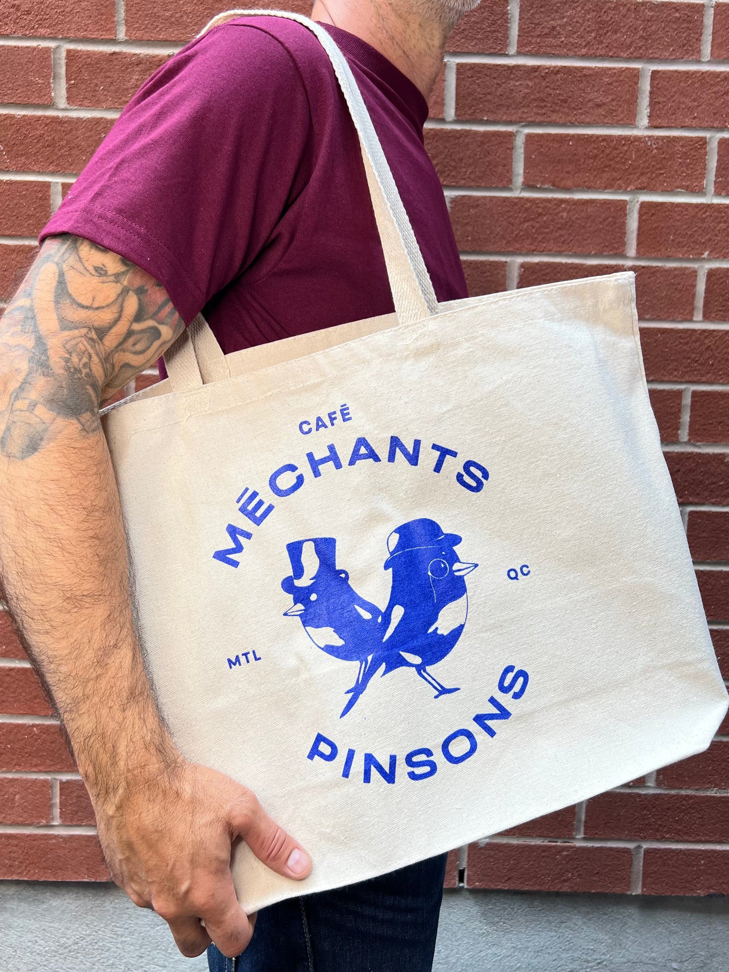 Grand tote bag (bleu)