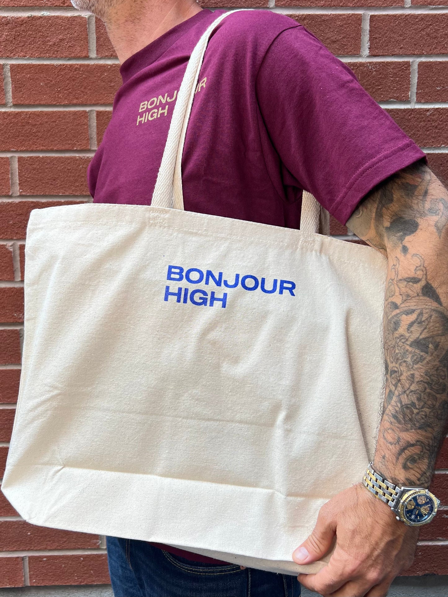 Grand tote bag (bleu)
